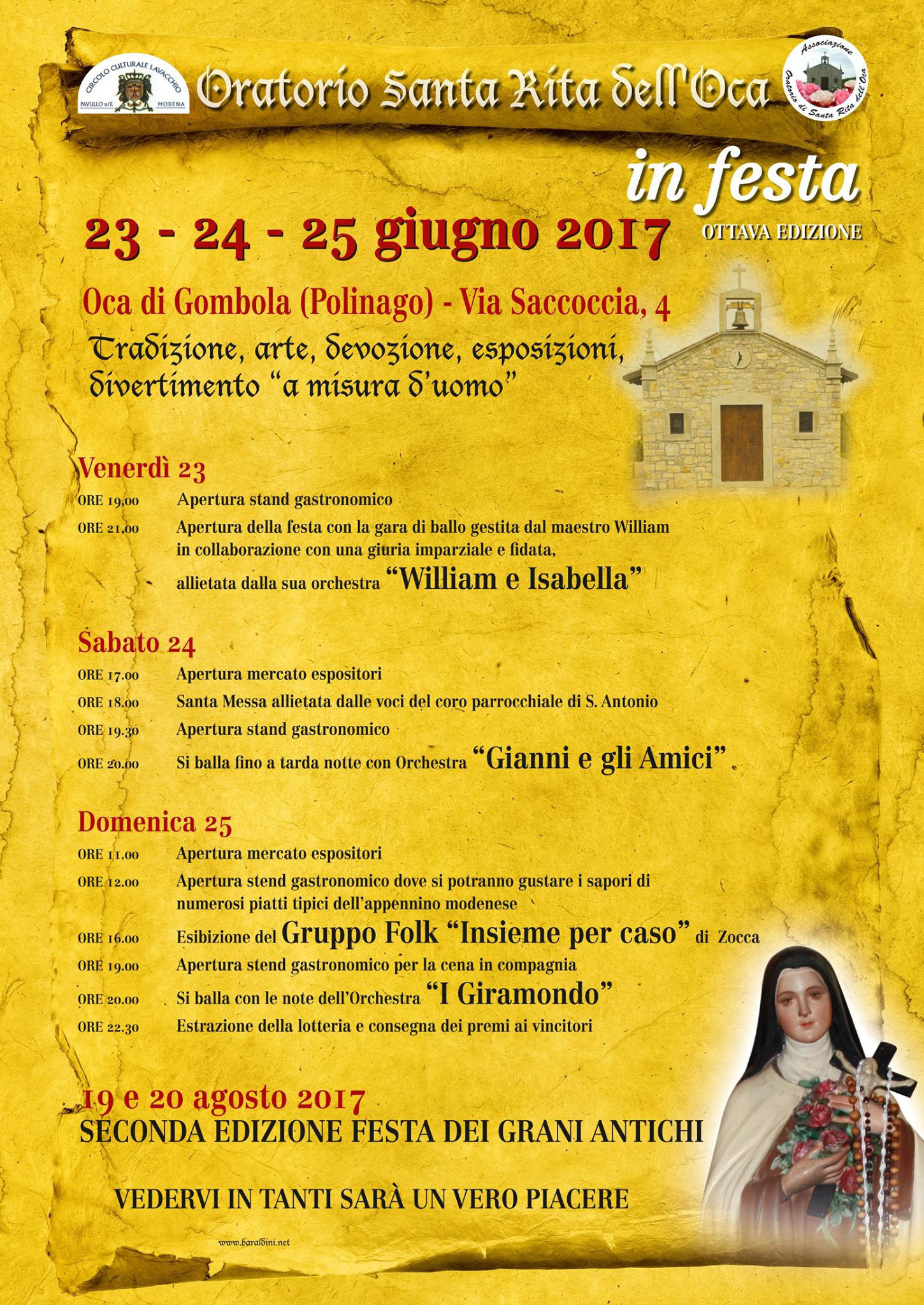 Festa dell'Oratorio di Santa Rita dell'Oca - VIII Edizione